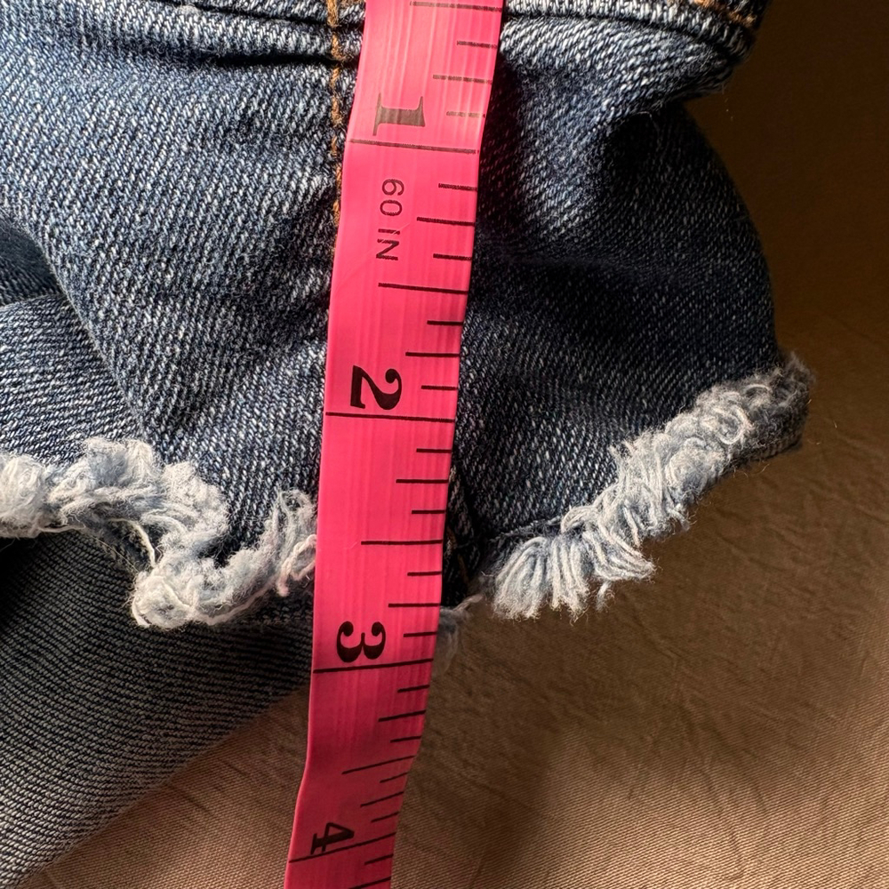Women's WallFlower Blue Denim Distressed‎ Overall Shorts M - Picture 5 of 5